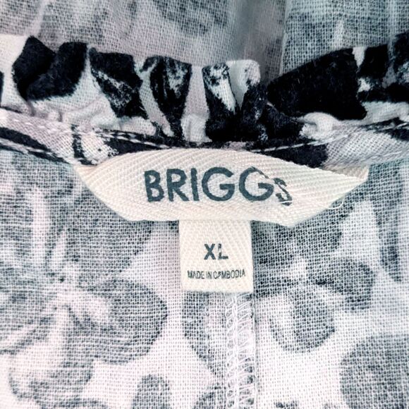 Briggs Linen Blend Dress Womens XL Floral Midi Sundress Spring Summer Resortwear - Picture 4 of 7